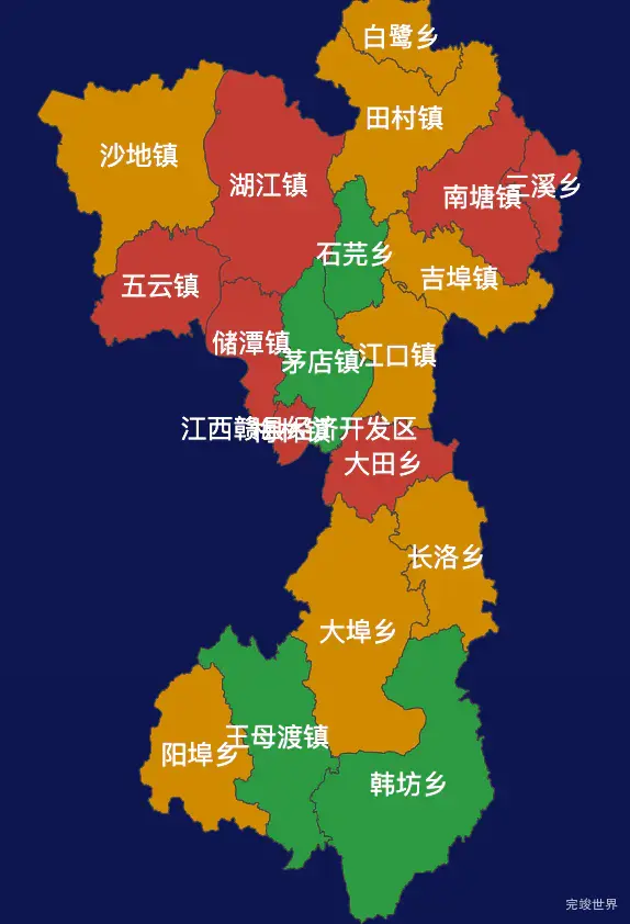 echarts赣州市赣县区geoJson地图定义颜色