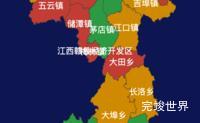 echarts赣州市赣县区geoJson地图定义颜色实例代码