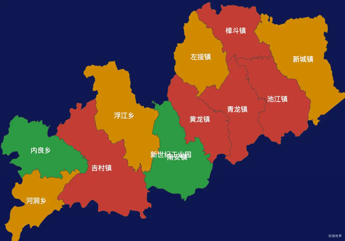 echarts赣州市大余县geoJson地图定义颜色