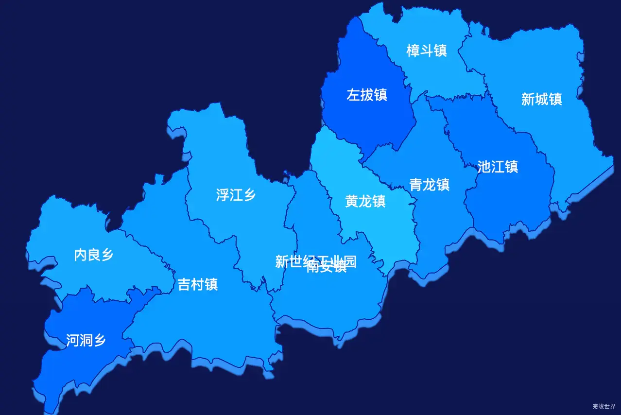 echarts赣州市大余县geoJson地图 visualMap控制地图颜色