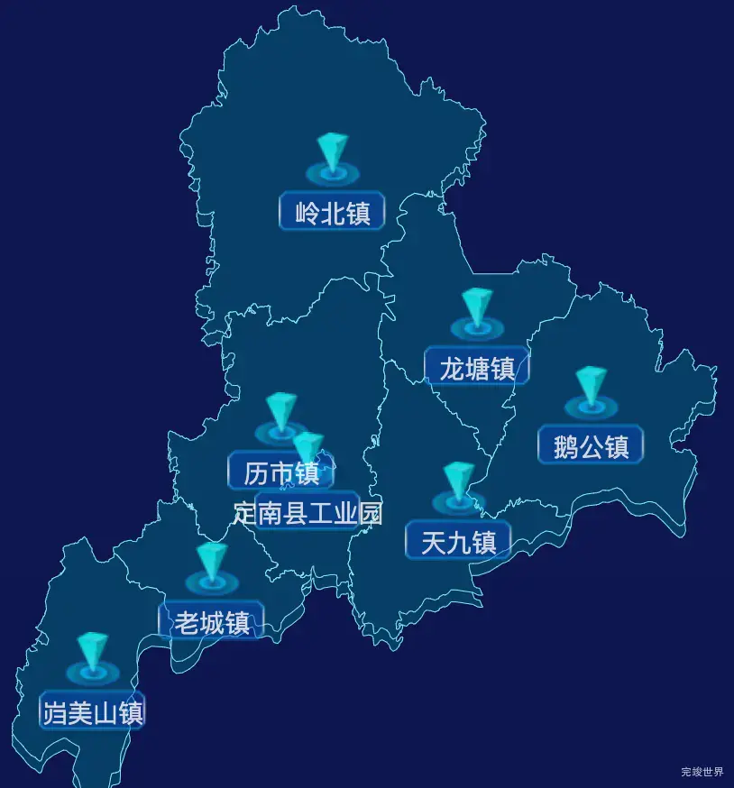 echarts赣州市定南县geoJson地图点击跳转到指定页面