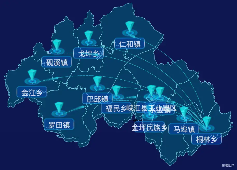 echarts吉安市峡江县geoJson地图label样式自定义