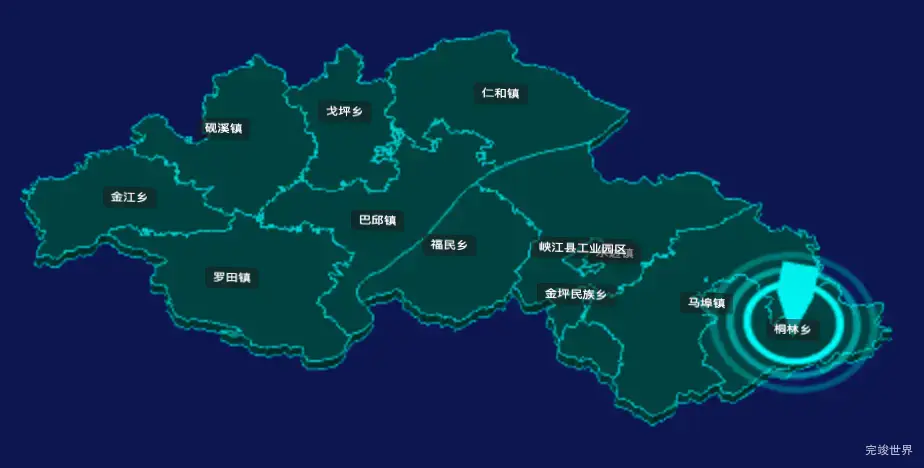 threejs吉安市峡江县geoJson地图3d地图添加旋转棱锥