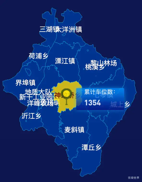 echarts吉安市新干县geoJson地图点击地图插小旗