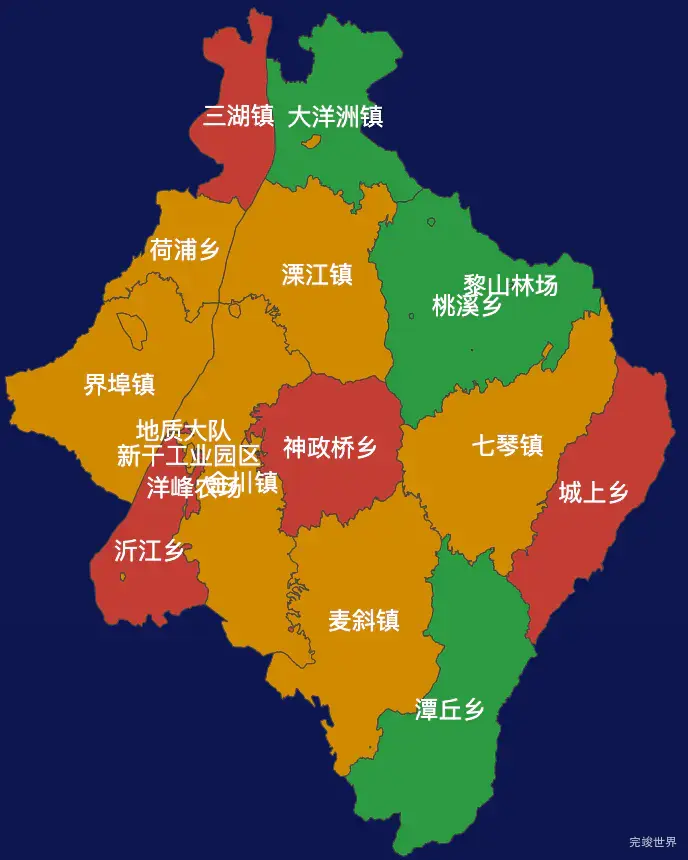 echarts吉安市新干县geoJson地图定义颜色