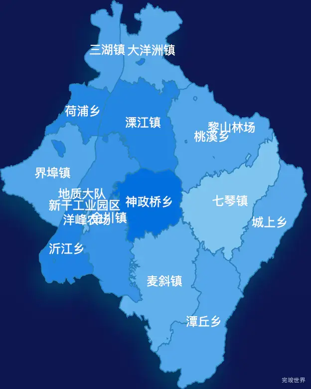 echarts吉安市新干县geoJson地图 tooltip轮播