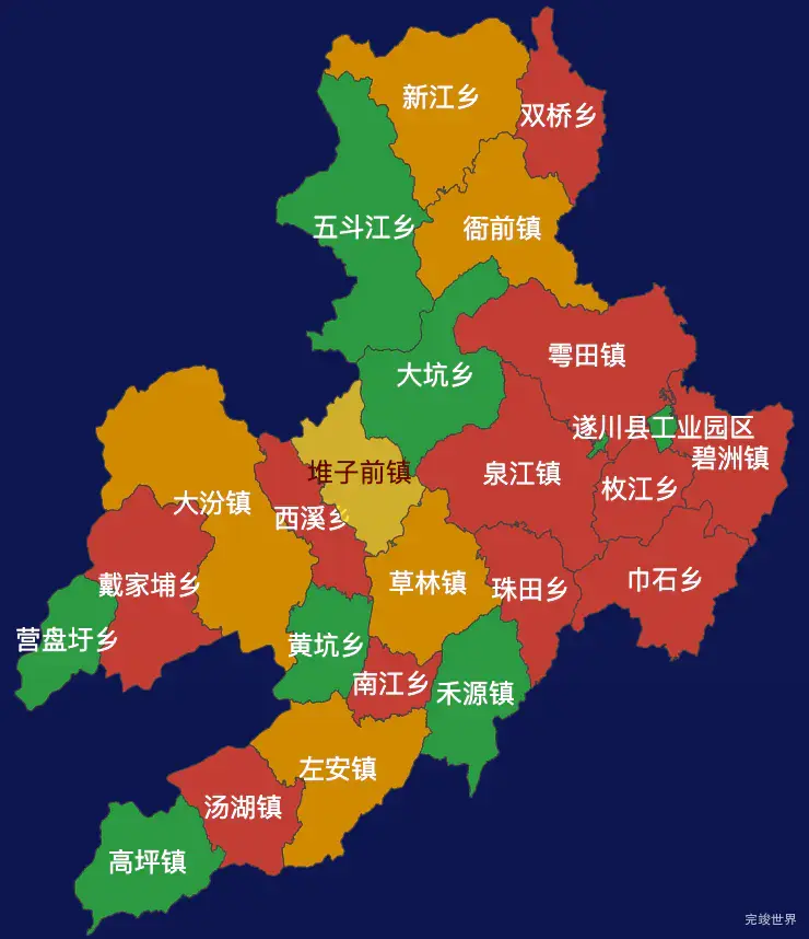 echarts吉安市遂川县geoJson地图定义颜色