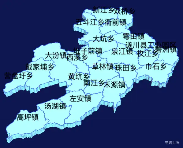 threejs吉安市遂川县geoJson地图3d地图