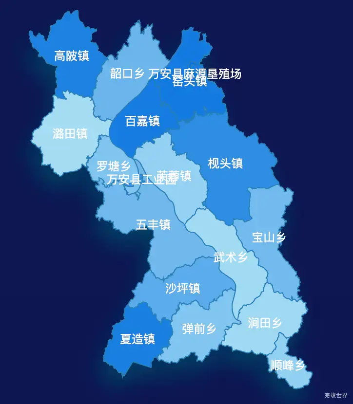 echarts吉安市万安县geoJson地图 tooltip轮播