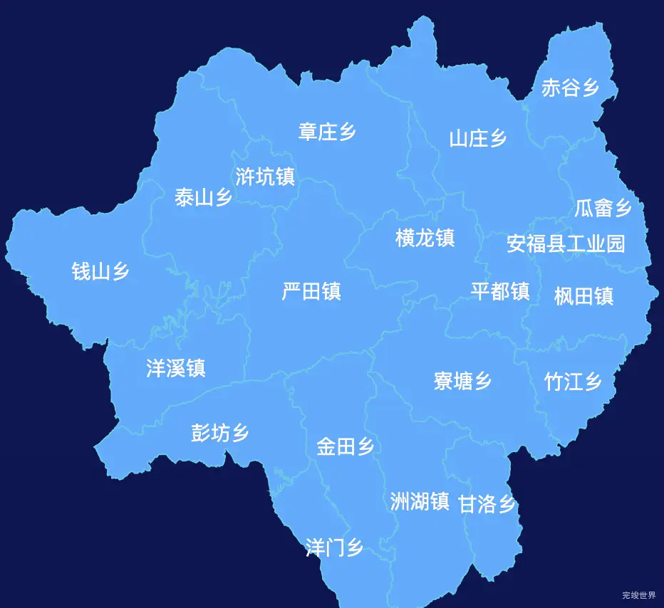 echarts吉安市安福县geoJson地图全局颜色渐变