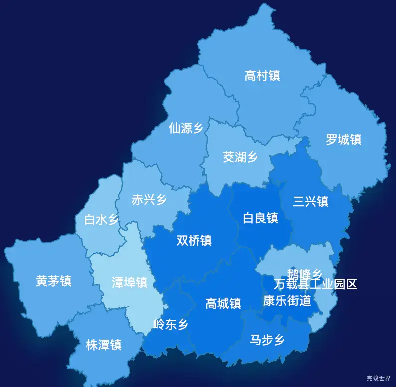 echarts宜春市万载县geoJson地图 tooltip轮播