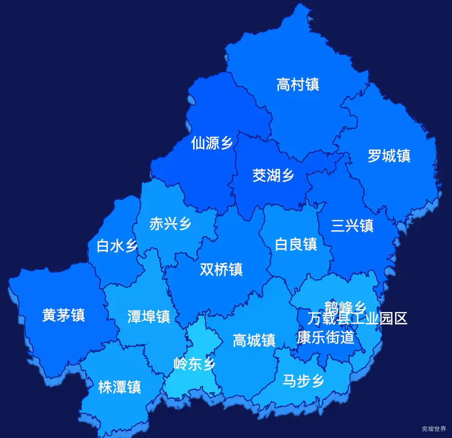 echarts宜春市万载县geoJson地图 visualMap控制地图颜色