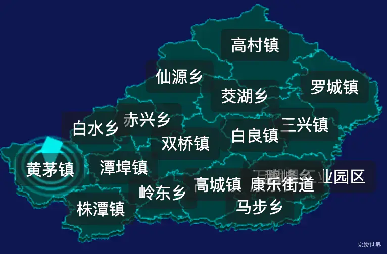 threejs宜春市万载县geoJson地图3d地图添加旋转棱锥