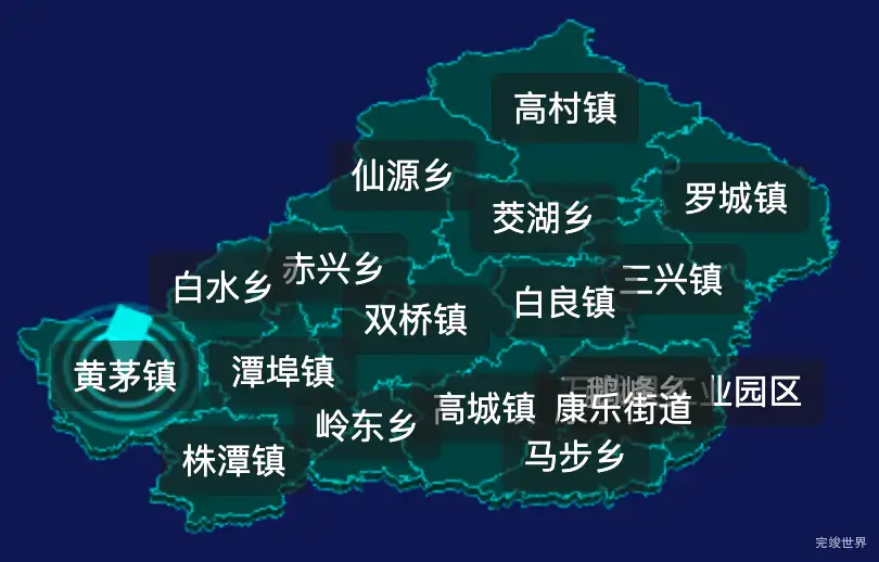 threejs宜春市万载县geoJson地图3d地图