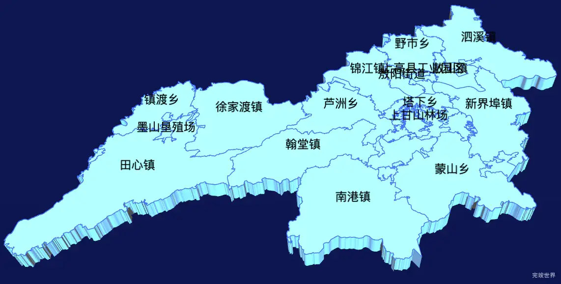 echarts宜春市上高县geoJson地图3d地图