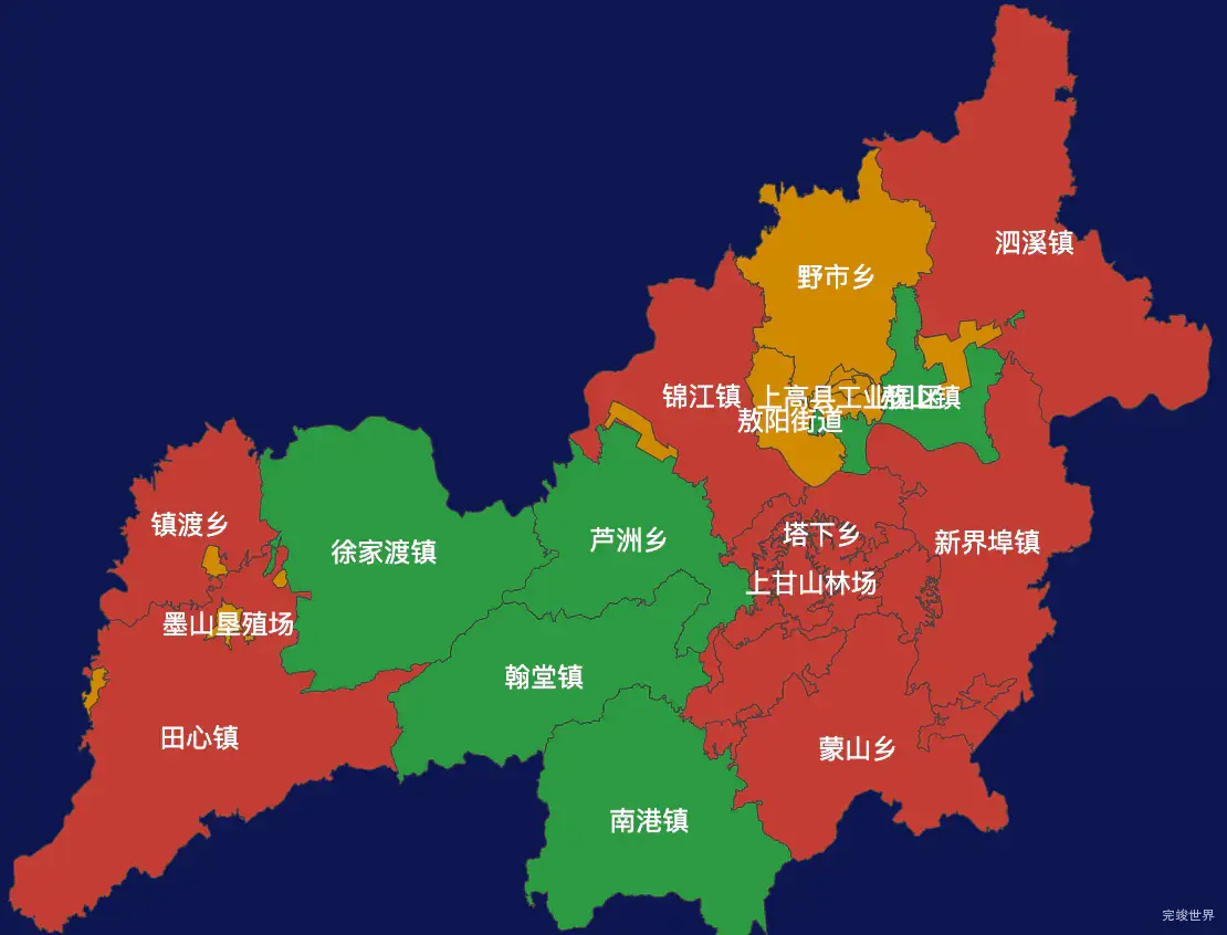 echarts宜春市上高县geoJson地图定义颜色