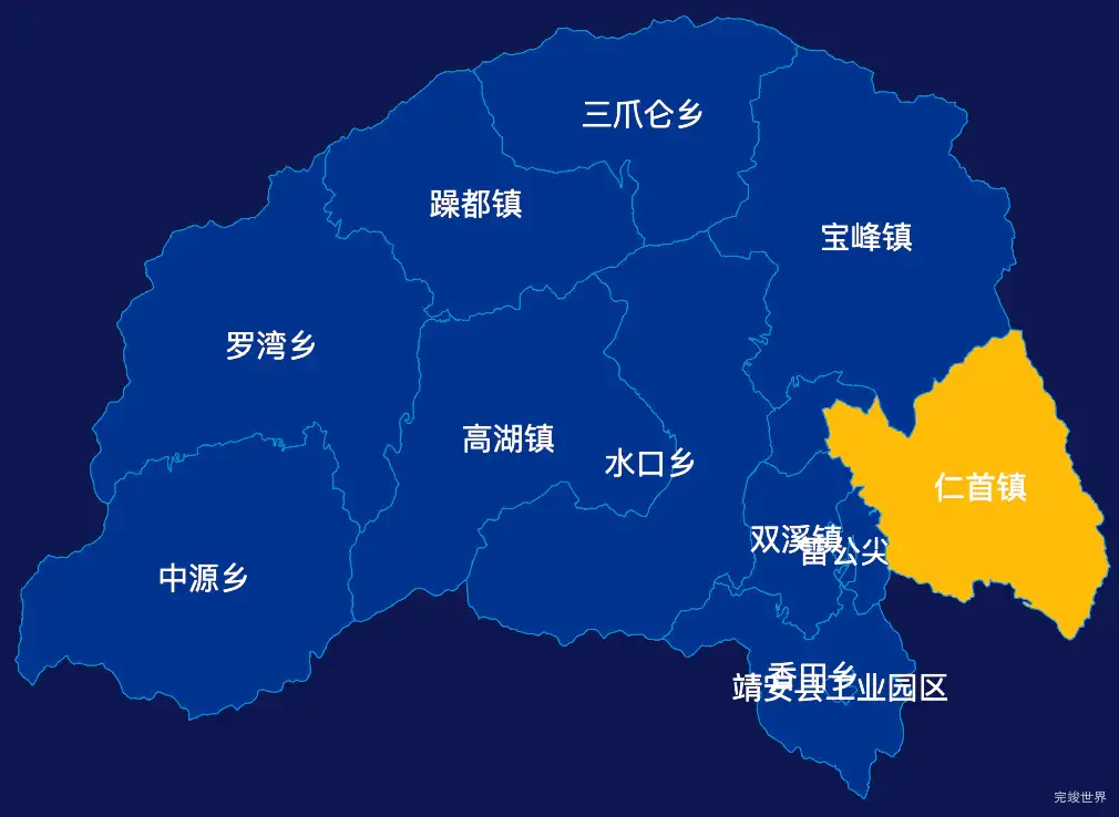 echarts宜春市靖安县geoJson地图指定区域高亮