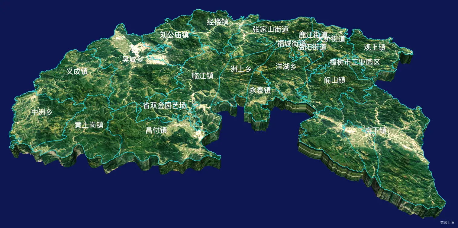 threejs宜春市樟树市geoJson地图3d地图