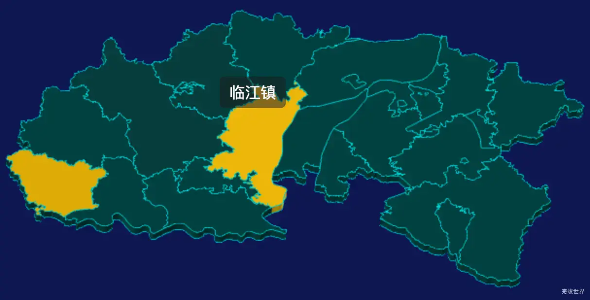 threejs宜春市樟树市geoJson地图3d地图指定区域闪烁