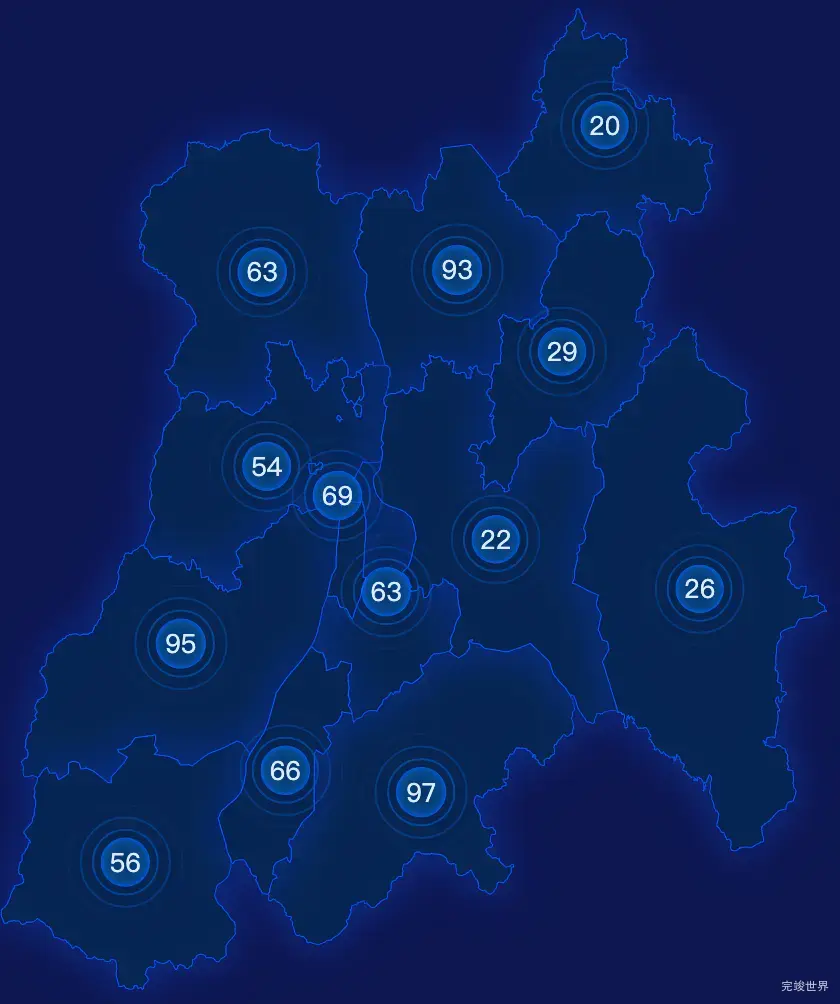 echarts抚州市南城县geoJson地图圆形波纹状气泡图