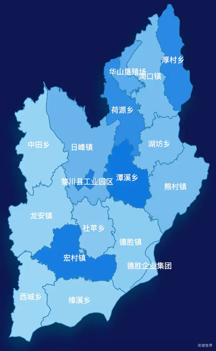 echarts抚州市黎川县geoJson地图 tooltip轮播