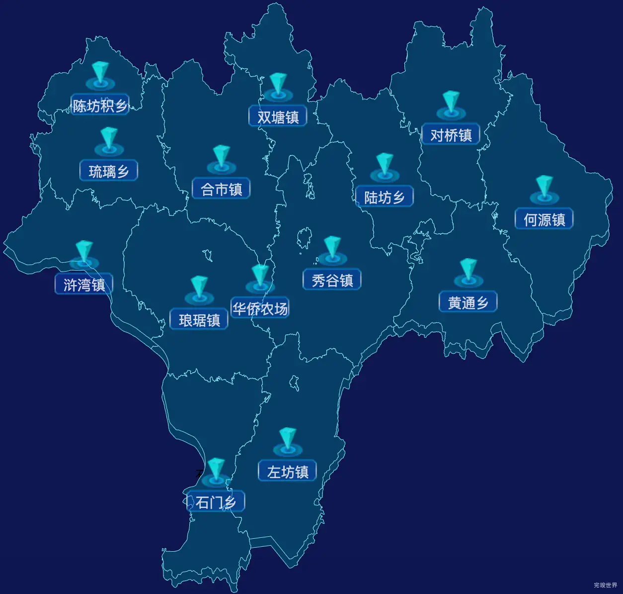 echarts抚州市金溪县geoJson地图点击跳转到指定页面