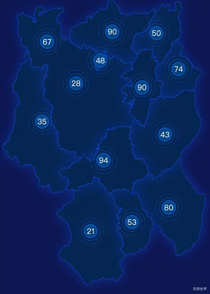 echarts抚州市广昌县geoJson地图圆形波纹状气泡图