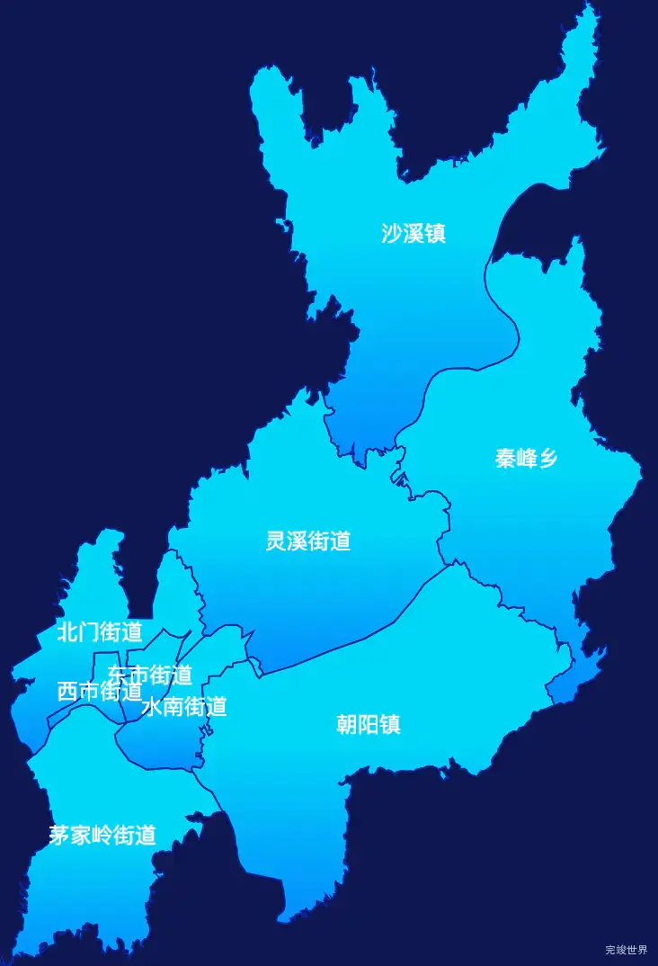 echarts上饶市信州区geoJson地图局部颜色渐变