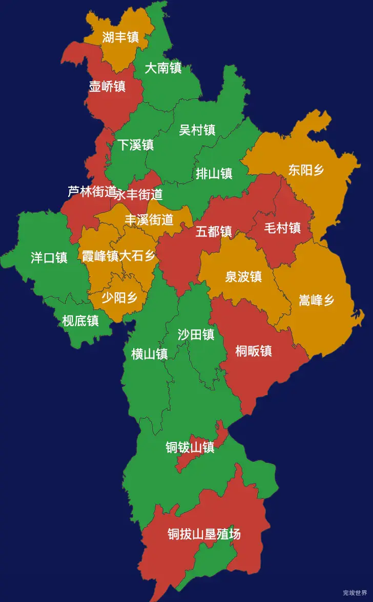 echarts上饶市广丰区geoJson地图定义颜色