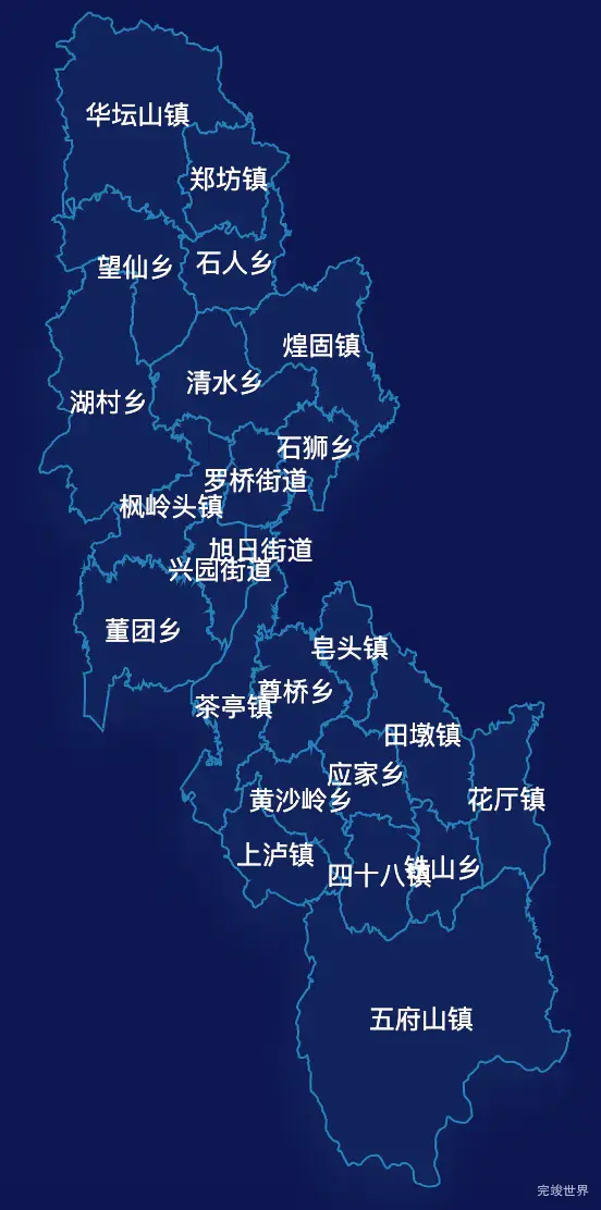 echarts上饶市广信区geoJson地图地图下钻展示