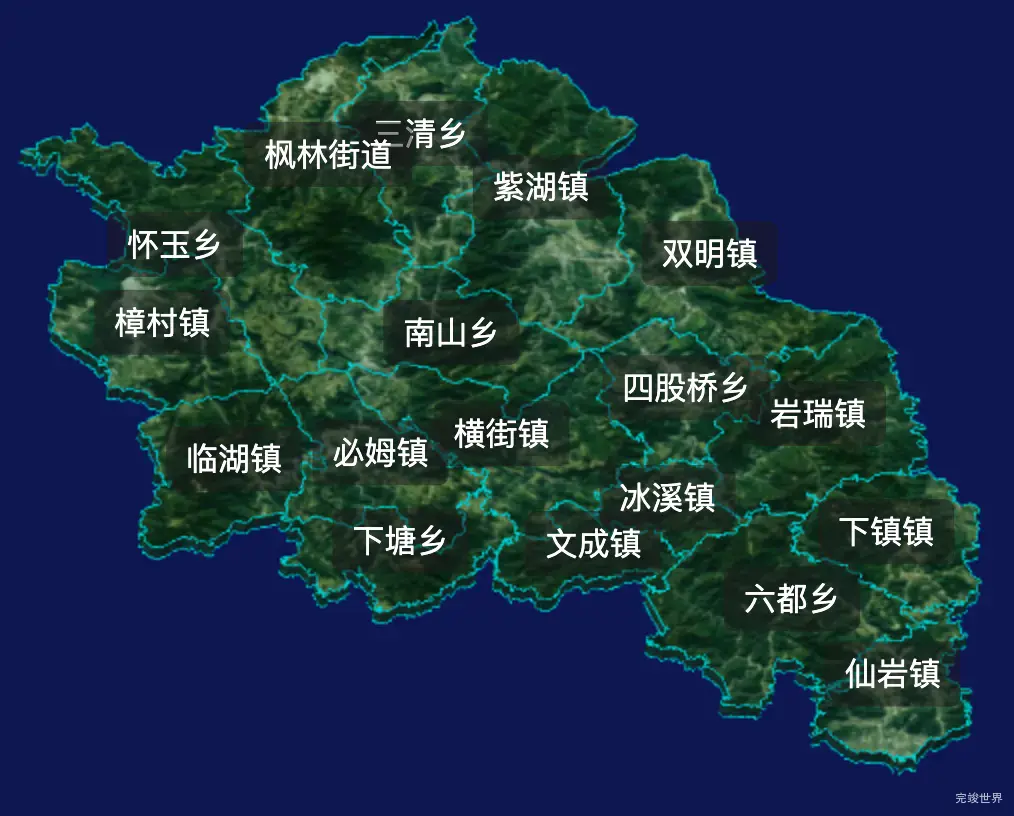 threejs上饶市玉山县geoJson地图3d地图自定义贴图加CSS2D标签