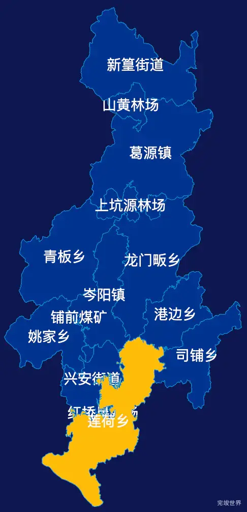 echarts上饶市横峰县geoJson地图指定区域高亮