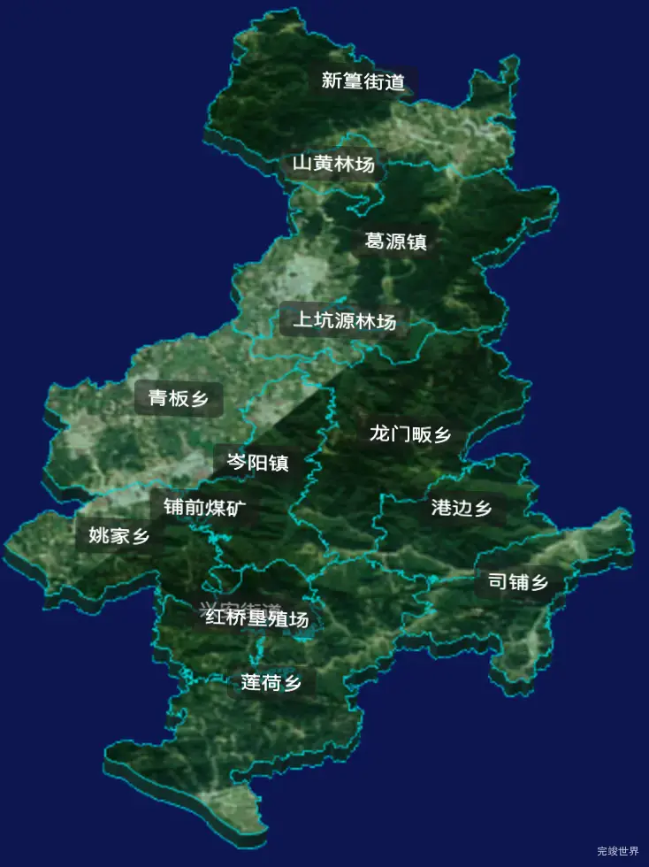 threejs上饶市横峰县geoJson地图3d地图CSS3D标签