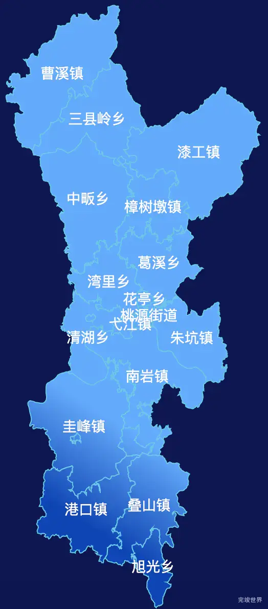 echarts上饶市弋阳县geoJson地图全局颜色渐变