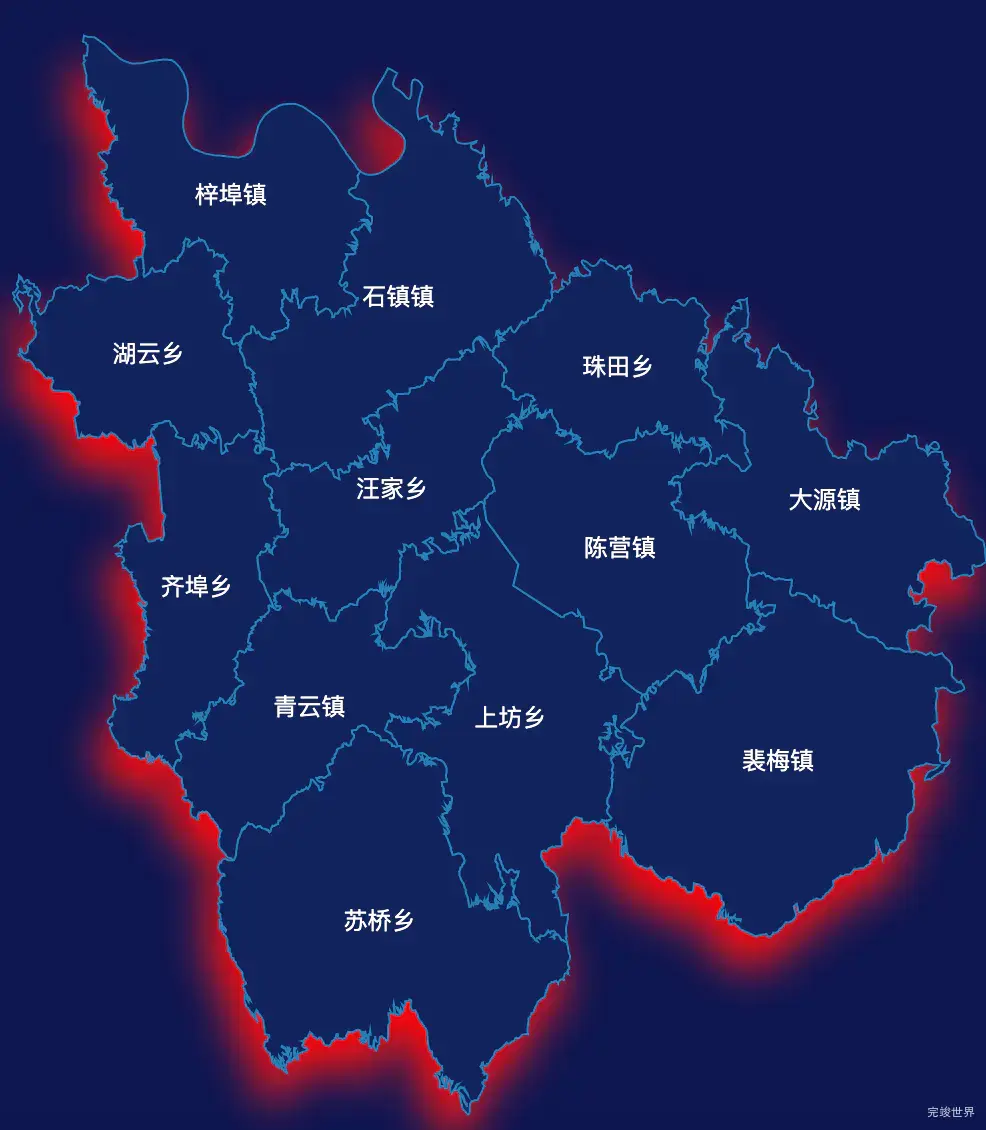 echarts上饶市万年县geoJson地图阴影