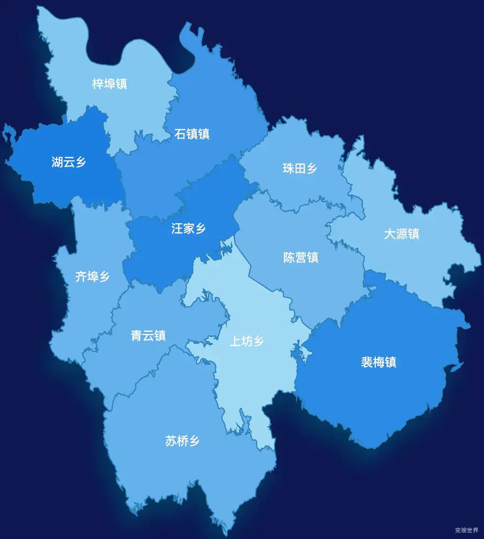 echarts上饶市万年县geoJson地图 tooltip轮播