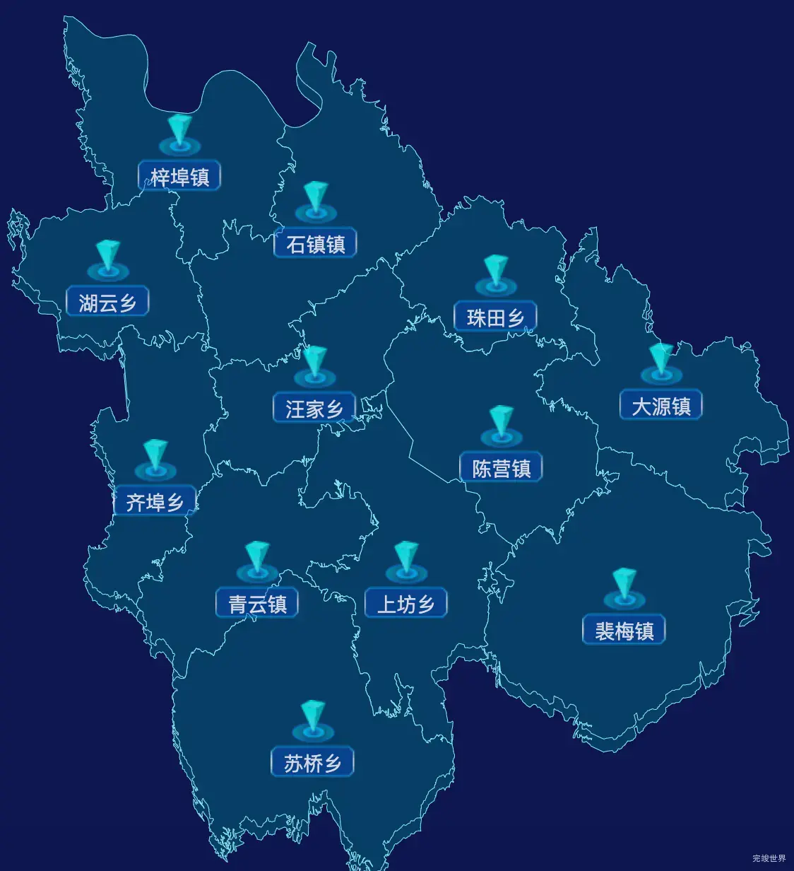 echarts上饶市万年县geoJson地图点击跳转到指定页面