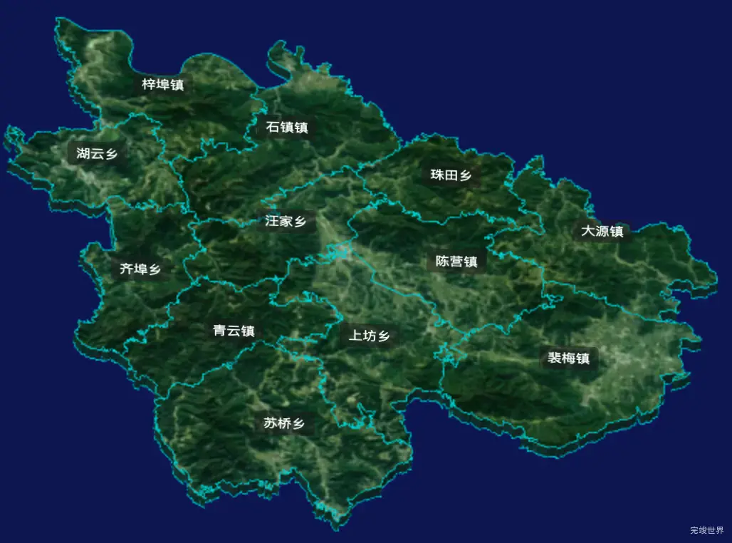 threejs上饶市万年县geoJson地图3d地图CSS3D标签