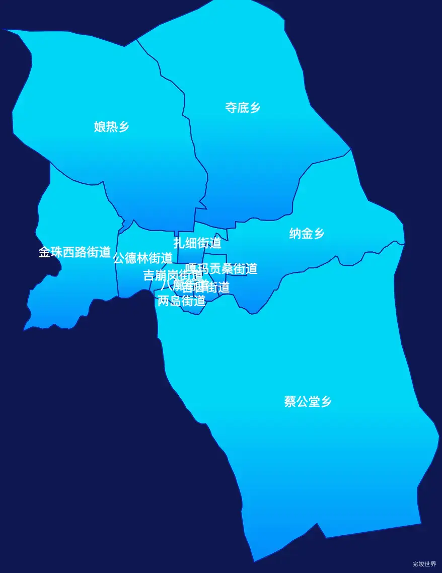 echarts拉萨市城关区geoJson地图局部颜色渐变