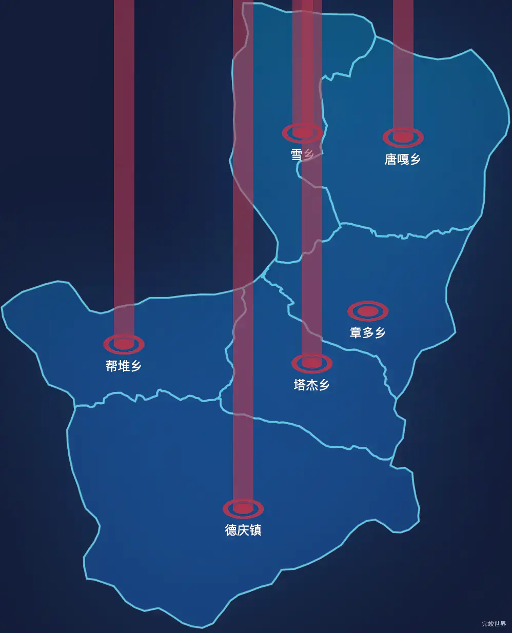 echarts拉萨市达孜区geoJson地图添加柱状图