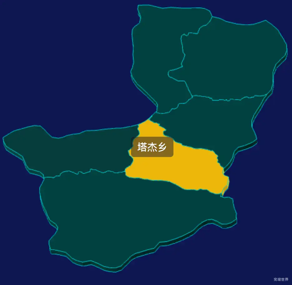 threejs拉萨市达孜区geoJson地图3d地图鼠标移入显示标签并高亮