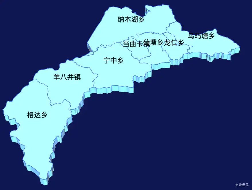 echarts拉萨市当雄县geoJson地图3d地图