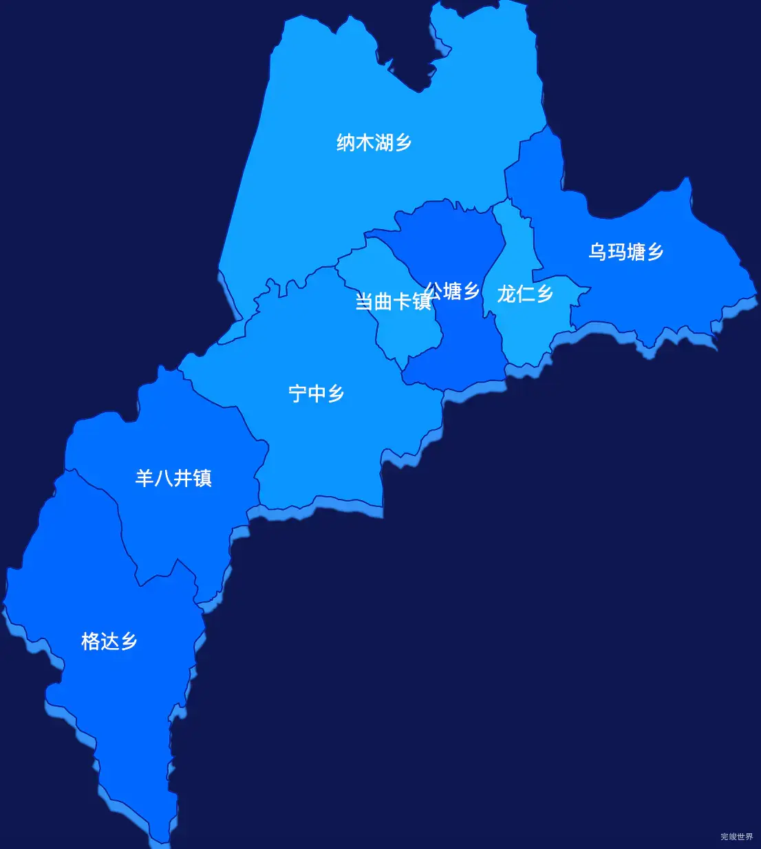 echarts拉萨市当雄县geoJson地图 visualMap控制地图颜色