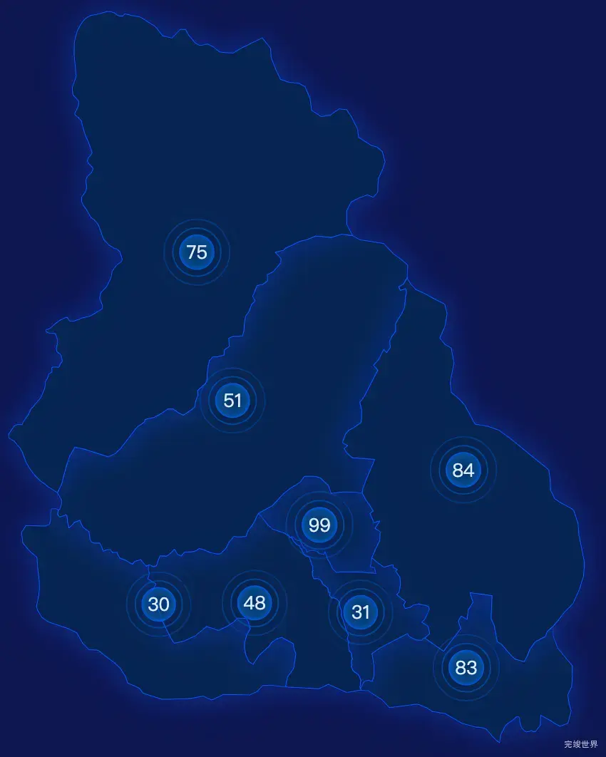 echarts拉萨市尼木县geoJson地图圆形波纹状气泡图