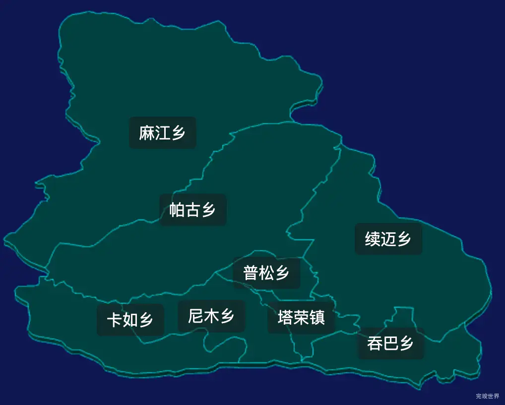 threejs拉萨市尼木县geoJson地图3d地图