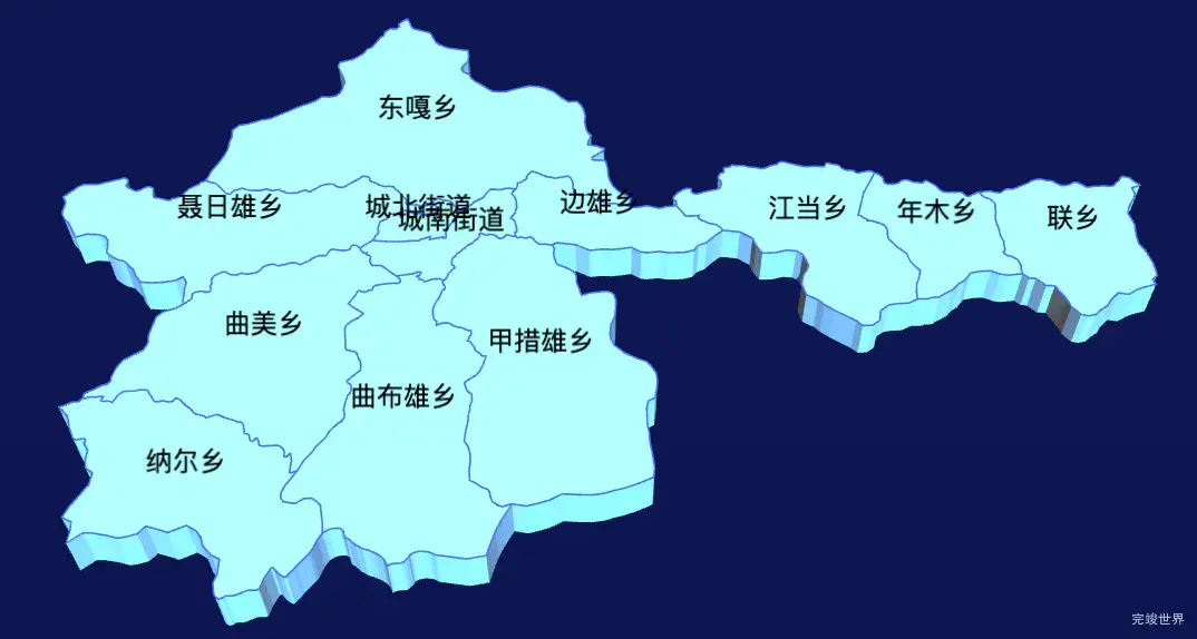 echarts日喀则市桑珠孜区geoJson地图3d地图