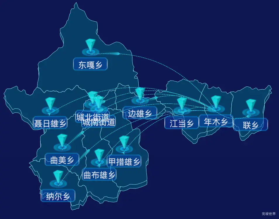 echarts日喀则市桑珠孜区geoJson地图label自定义样式