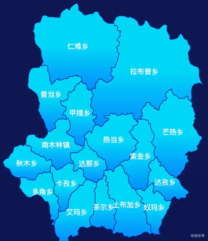 echarts日喀则市南木林县geoJson地图局部颜色渐变