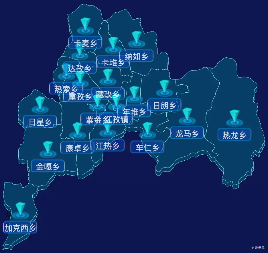 echarts日喀则市江孜县geoJson地图点击跳转到指定页面