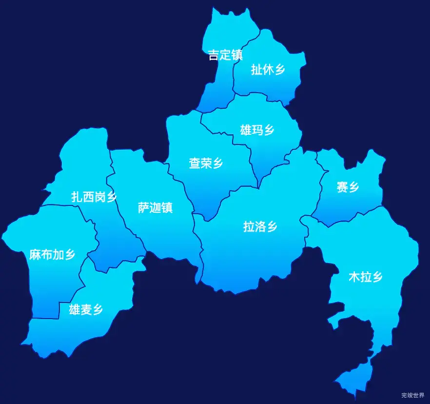 echarts日喀则市萨迦县geoJson地图label自定义样式